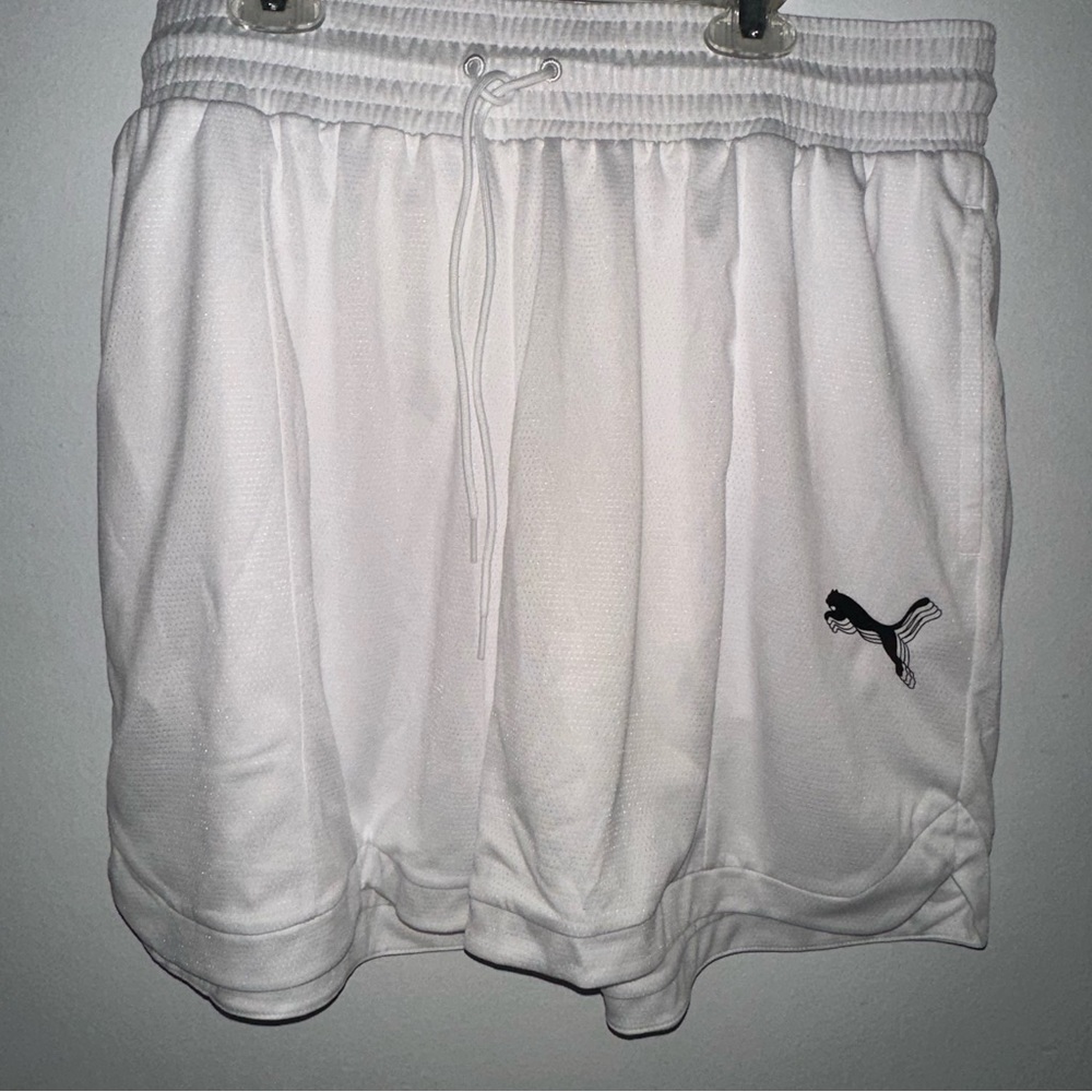 Puma Women's Foundation Basketball Draw String‎ Shorts Sz L White NWT MSRP $40